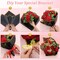 Bouquet Wrapping Paper with Artificial Foam Roses Red Flowers with Stems Gold Butterfly